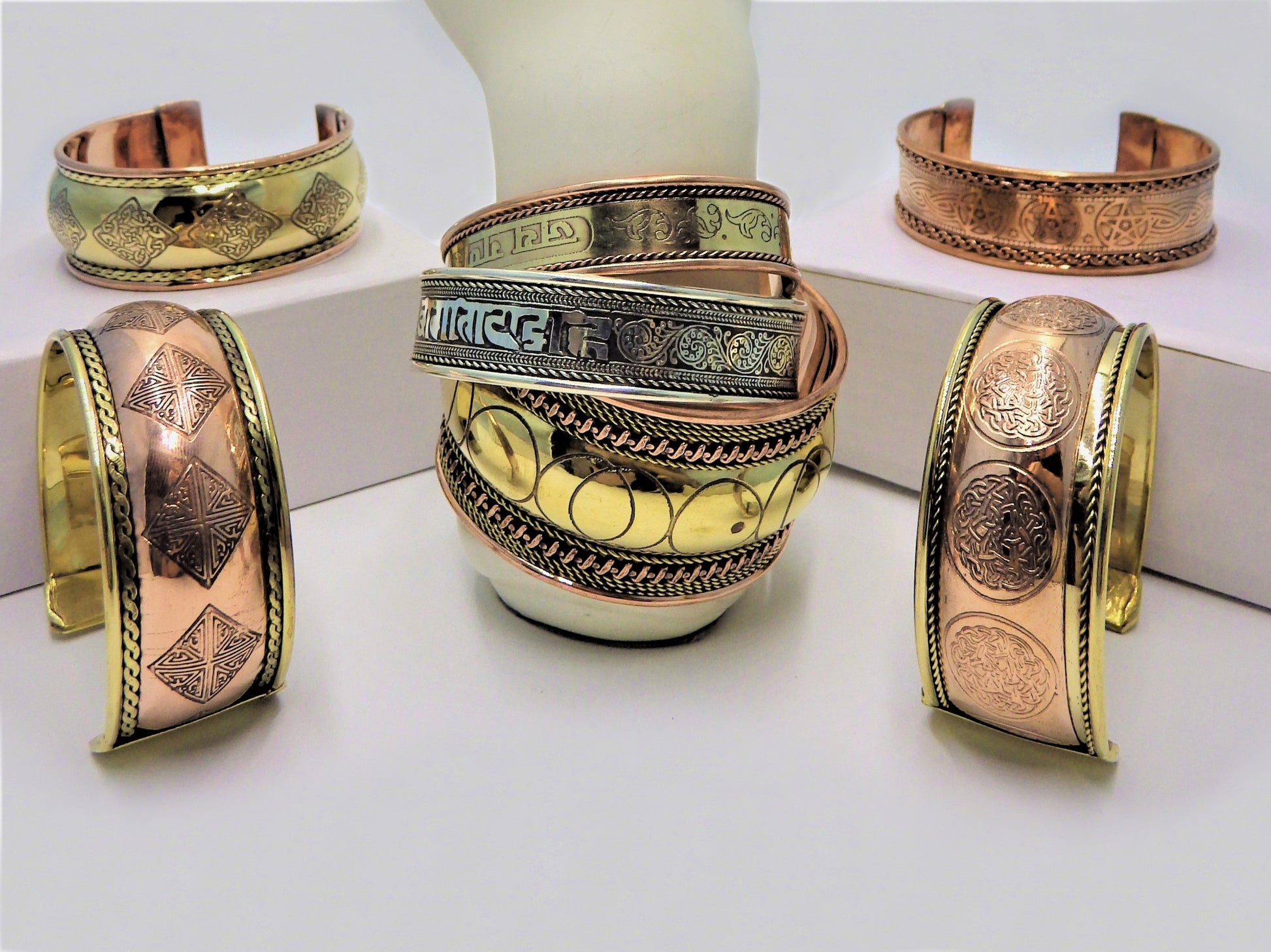Copper bracelet open cuff in [finish]
