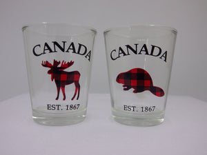 Moose & Beaver Shot Glasses (Set of 2)