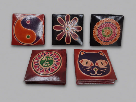 Leather Square Flip Coin Purses