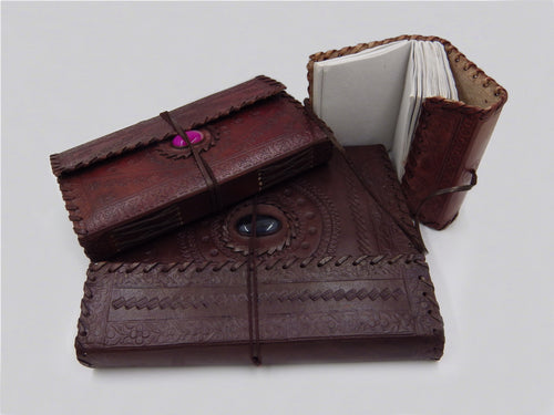 Stone Adorned Leather Journals