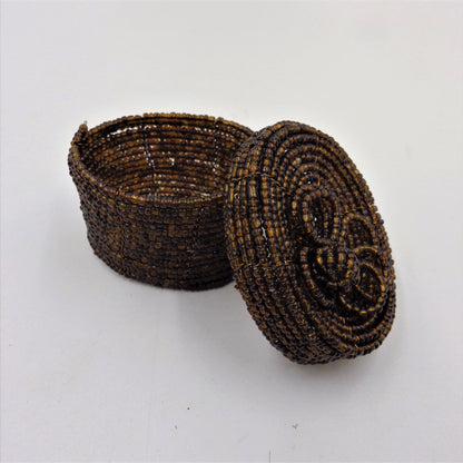 Oval Beaded Boxes.