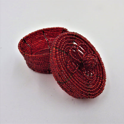 Oval Beaded Boxes.