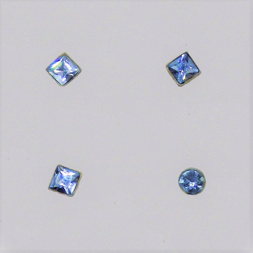 Silver nose-pins coloured