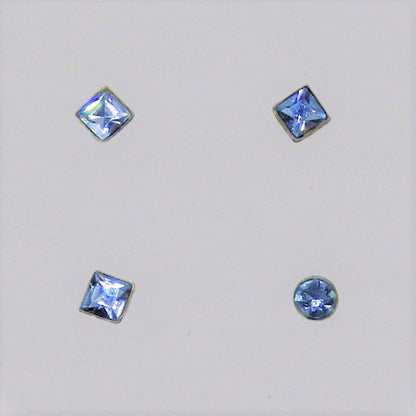 Silver nose-pins coloured