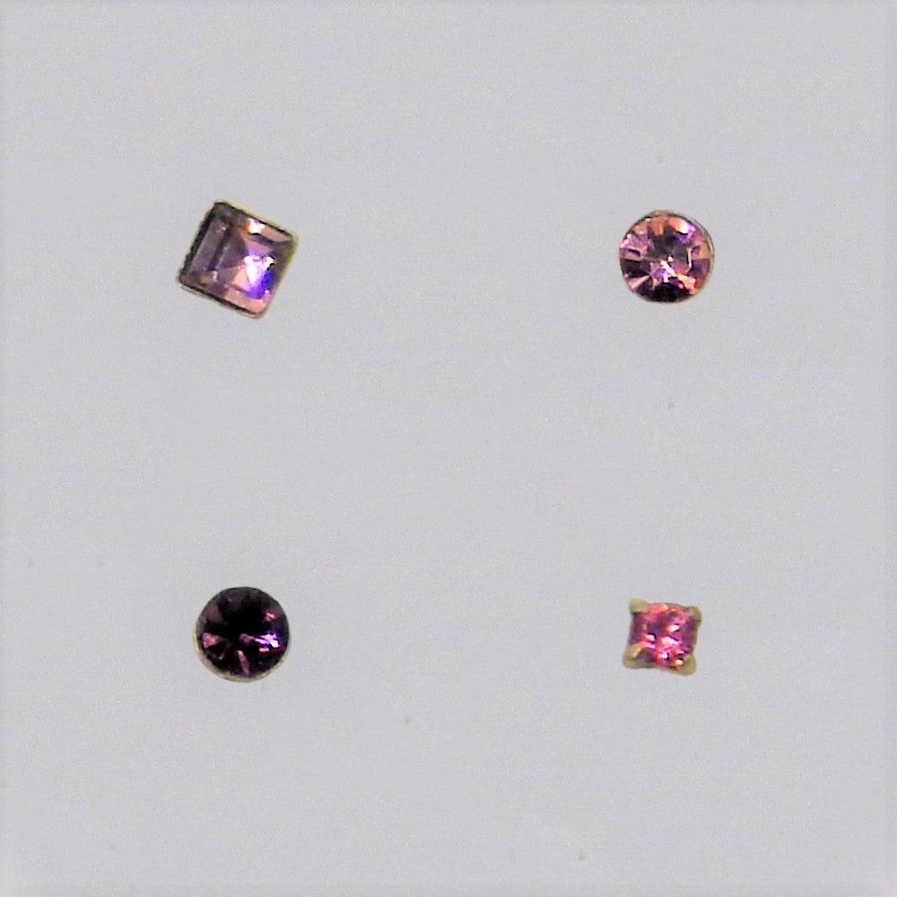 Silver nose-pins coloured