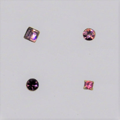 Silver nose-pins coloured
