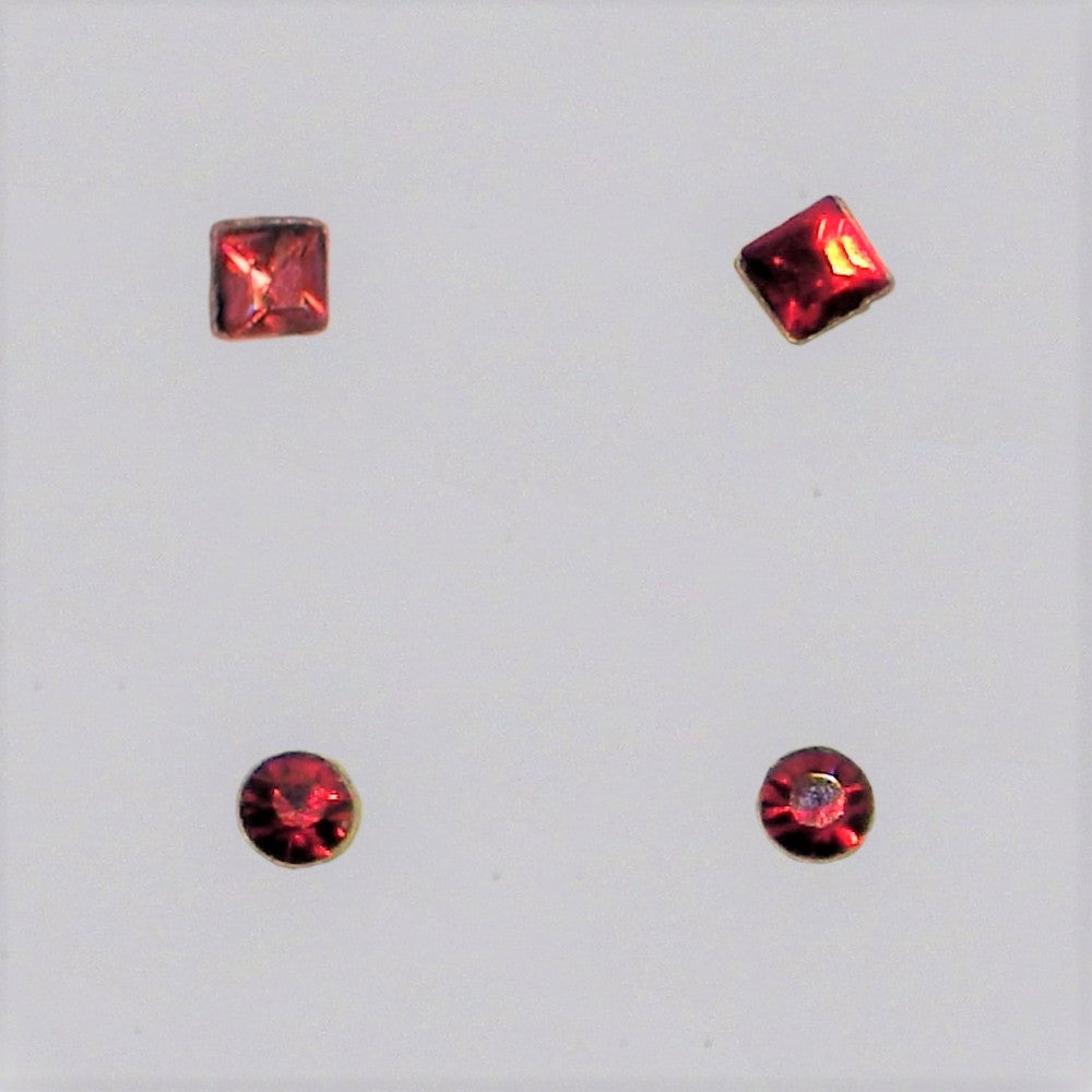 Silver nose-pins coloured