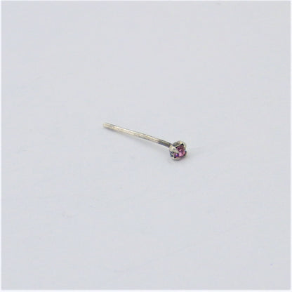 Short Silver nose-pins coloured