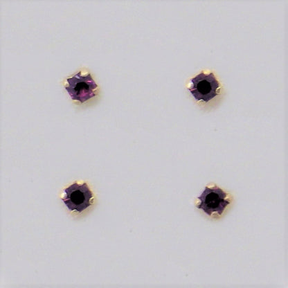 Short Silver nose-pins coloured