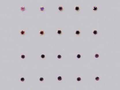 Short Silver nose-pins coloured