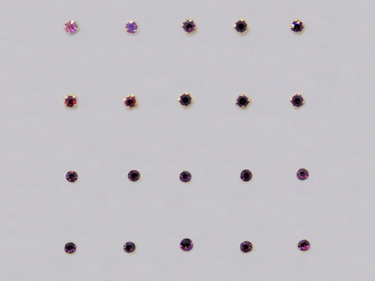 Short Silver nose-pins coloured