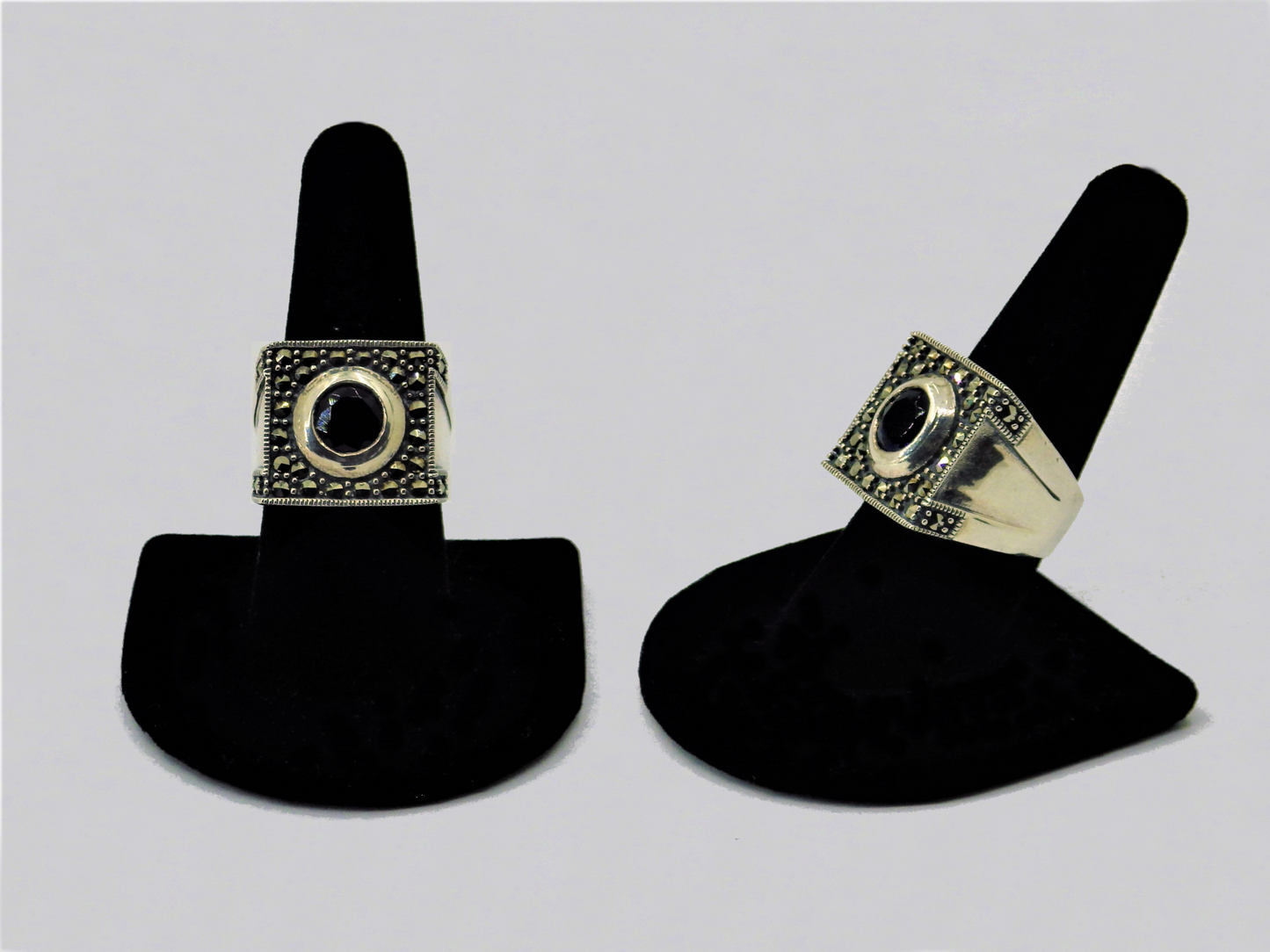 One of kind Silver & Stone Rings