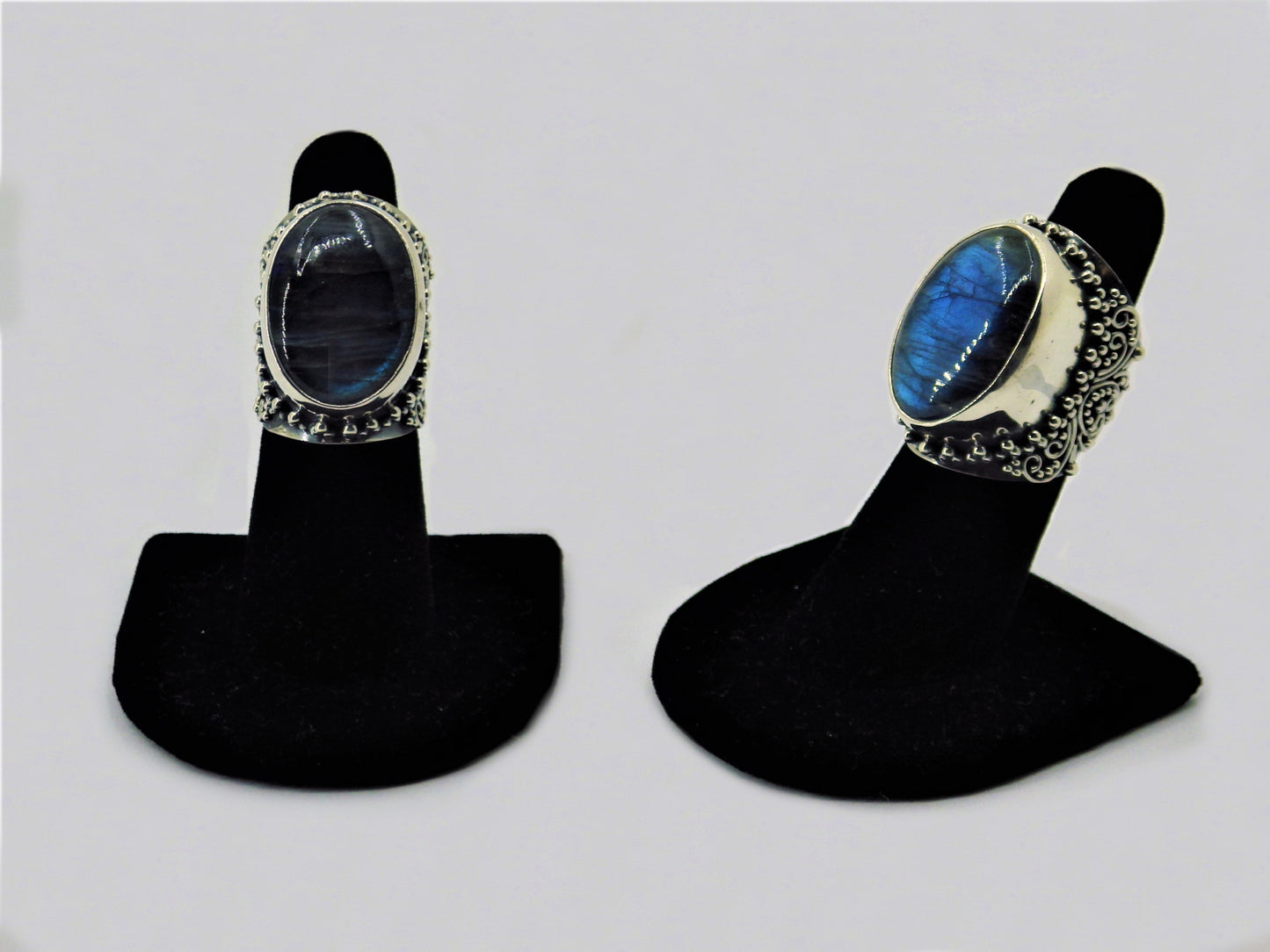 One of kind Silver & Stone Rings