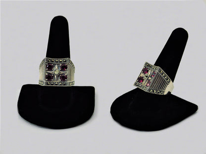 One of kind Silver & Stone Rings