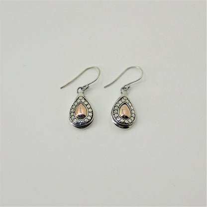 Silver Earrings - Rose Gold Details