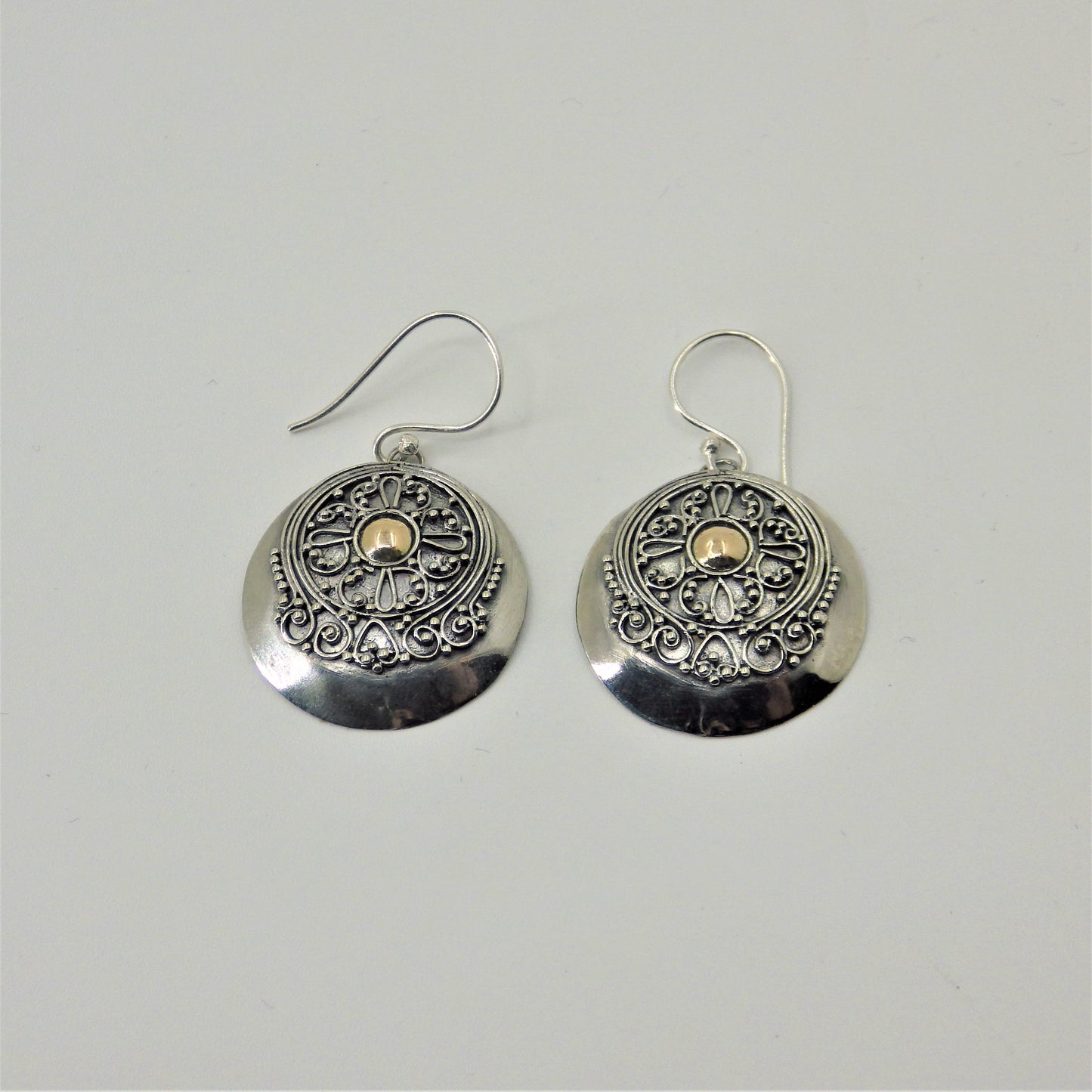 Silver Earrings - Rose Gold Details