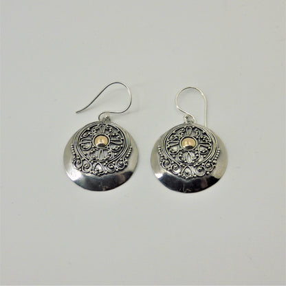Silver Earrings - Rose Gold Details