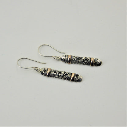 Silver Earrings - Rose Gold Details