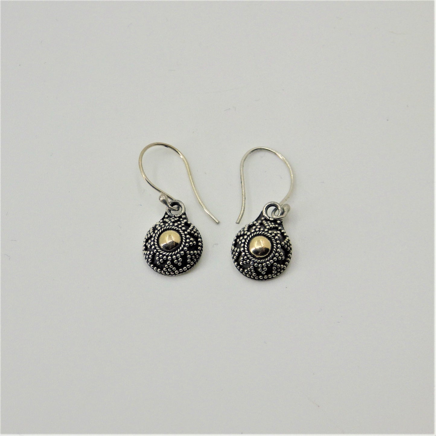 Silver Earrings - Rose Gold Details
