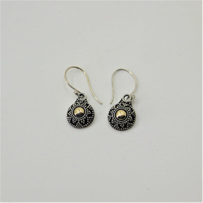 Silver Earrings - Rose Gold Details