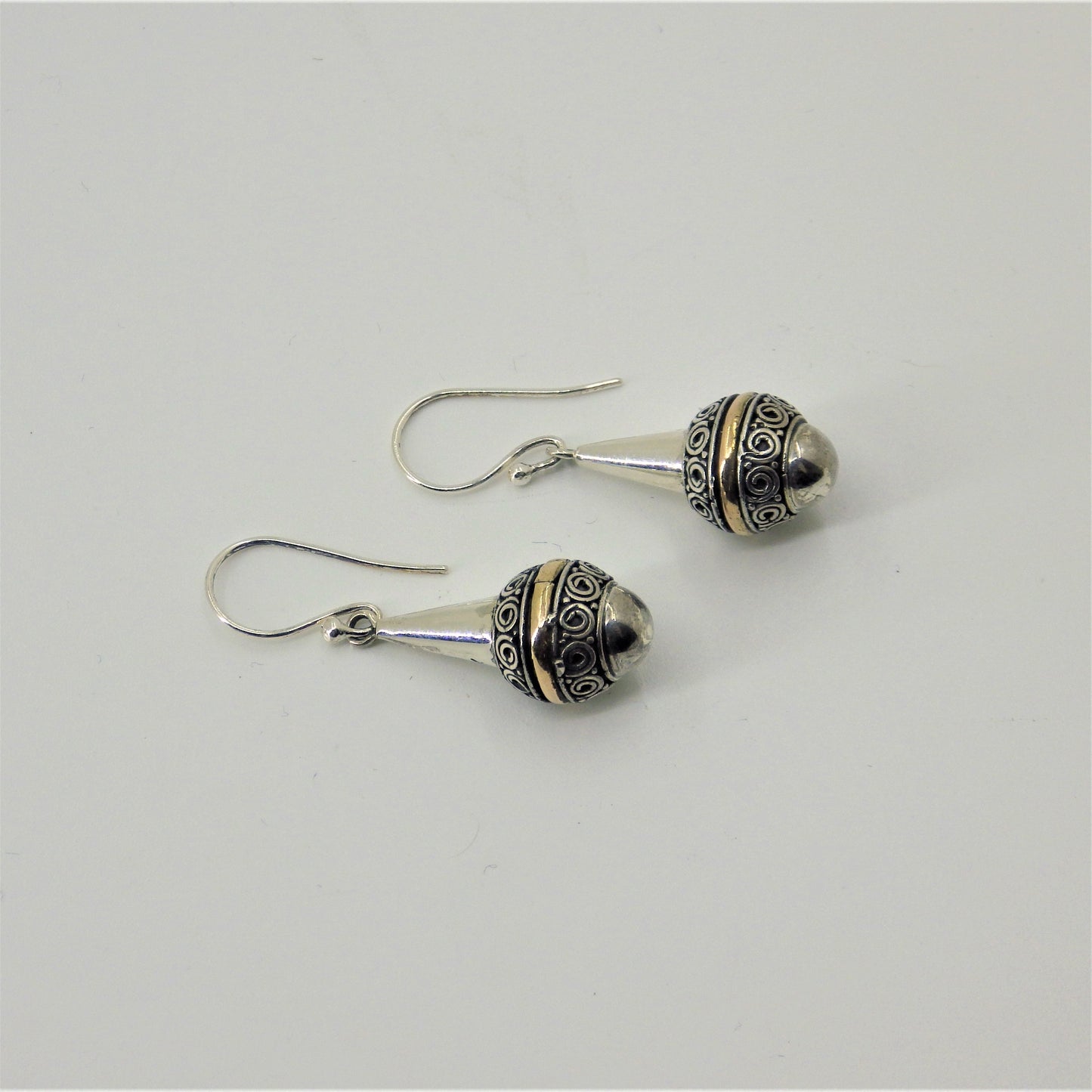 Silver Earrings - Rose Gold Details