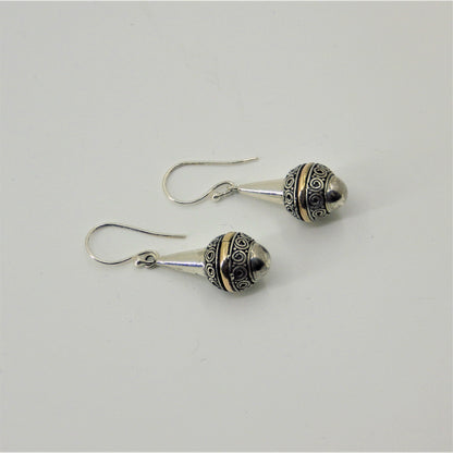 Silver Earrings - Rose Gold Details