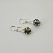 Load image into Gallery viewer, Silver Earrings - Rose Gold Details