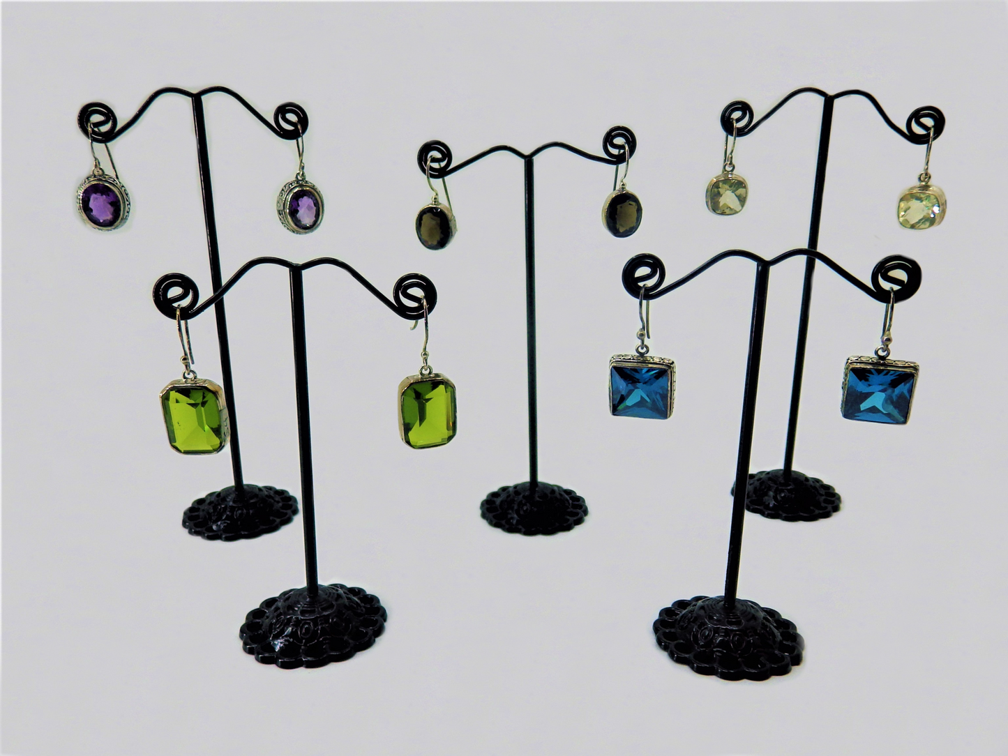 Silver Earrings - Genuine Stones