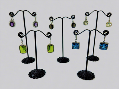 Silver Earrings - Genuine Stones