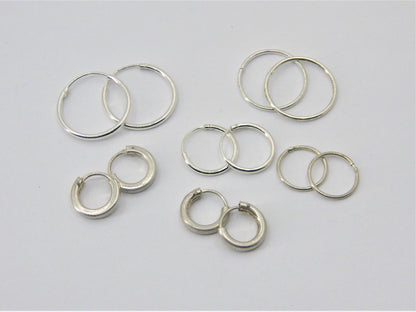 Small  silver Loop Earrings