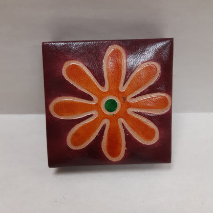 Leather Square Flip Coin Purses