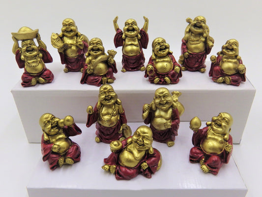 Miniature Smiling Buddha Statues