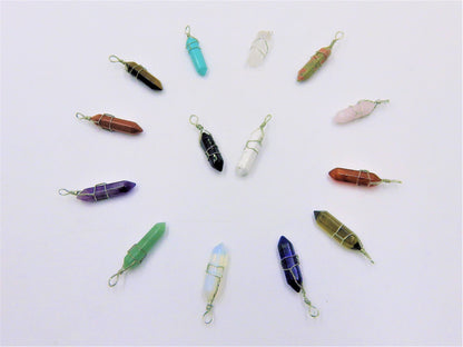 Crystal Shaped Gemstone Pendants